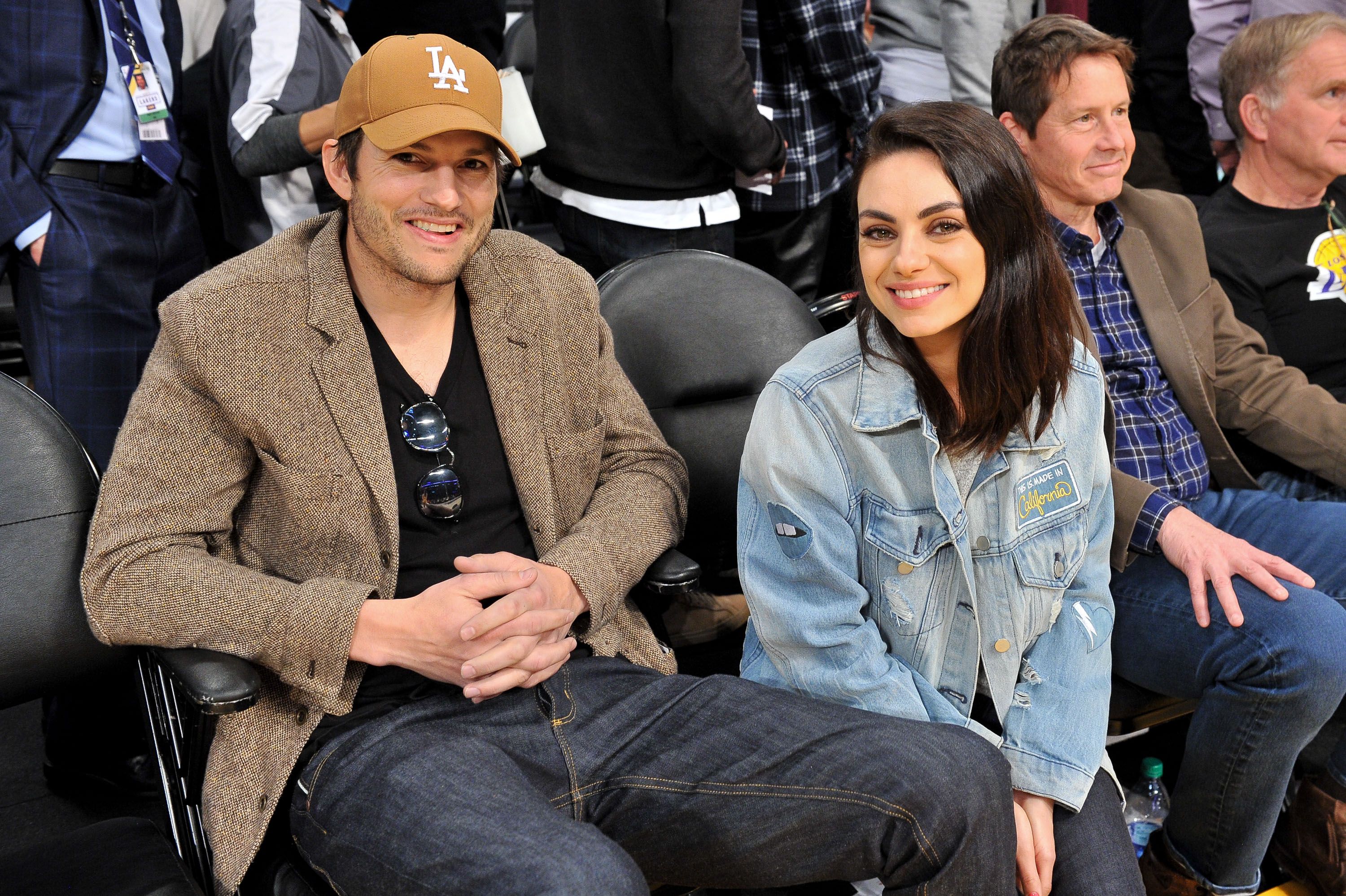 Mila Kunis Margaretta Guthrie   Ashton Kutcher And Mila Kunis Attend A Basketball Game News Photo 1126058256 1565894701 