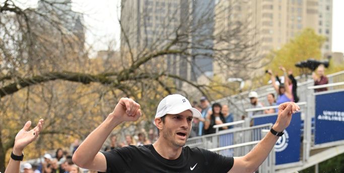 New York City Marathon Finisher Ashton Kutcher Is Training His Kids for ...