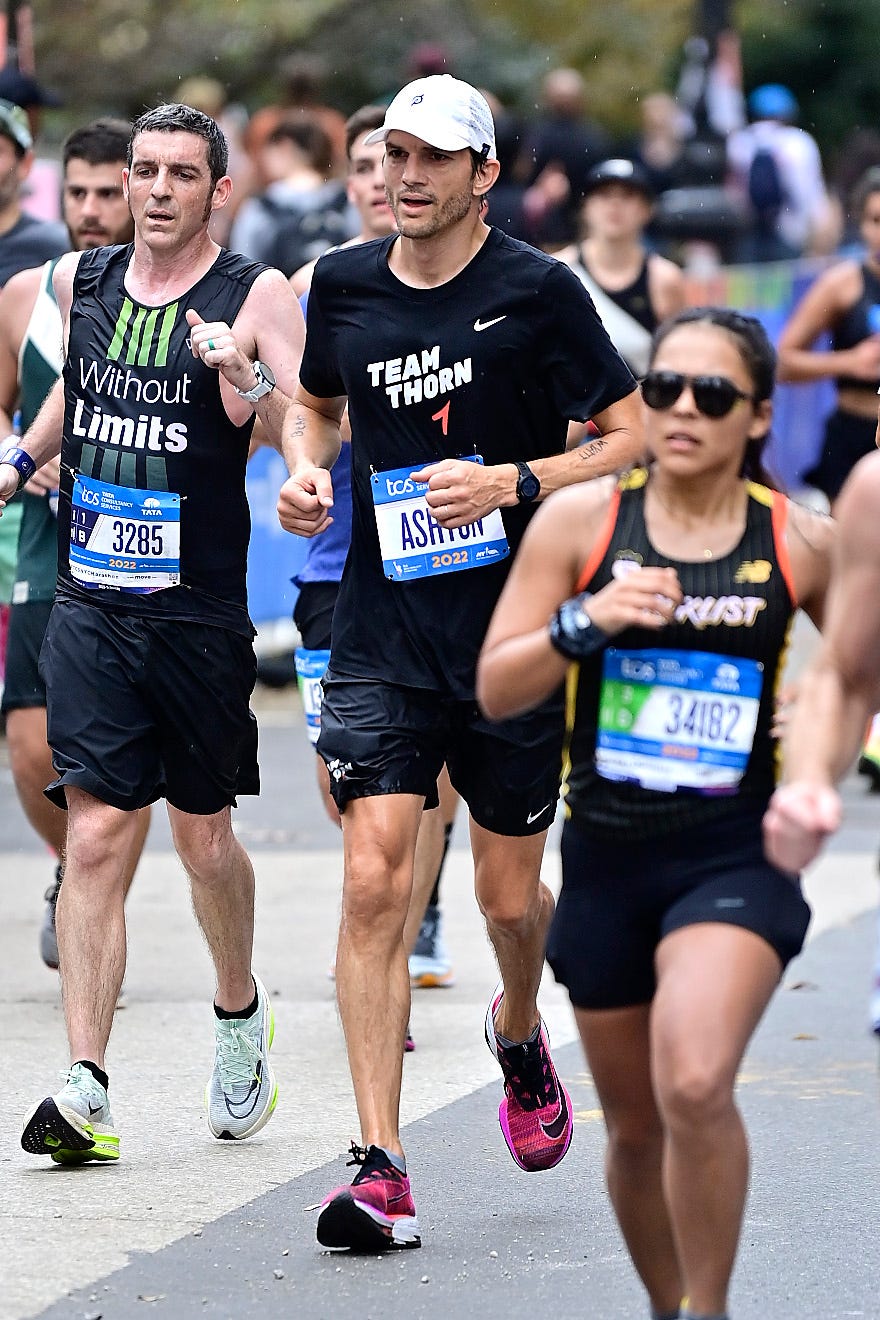 Ashton Kutcher Couldn’t Walk. Three Years Later He Ran the New York City Marathon.
