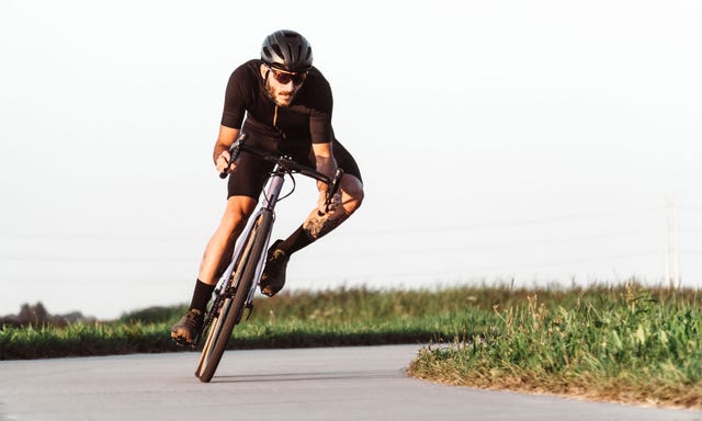 a man riding a bicycle