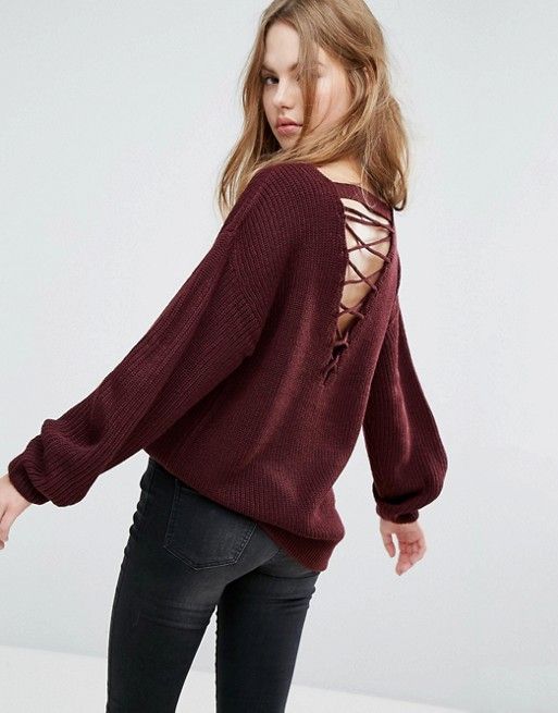 Express lace cheap up sweater