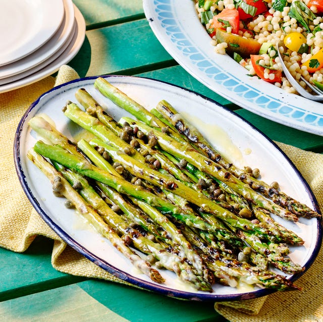 asparagus with lemon and caper butter