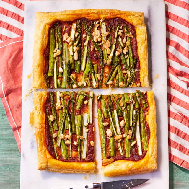 asparagus and romesco tart