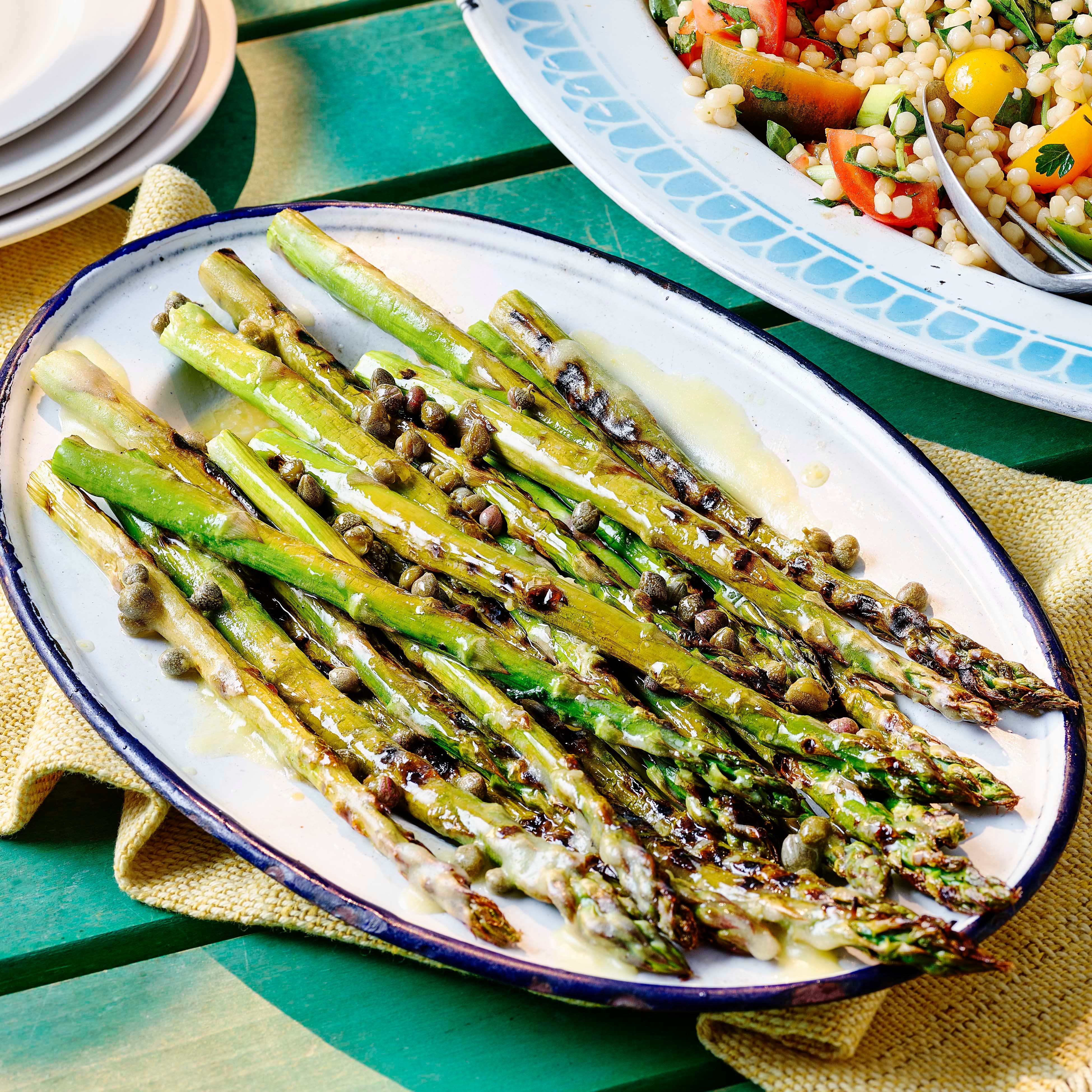 asparagus with lemon and caper butter