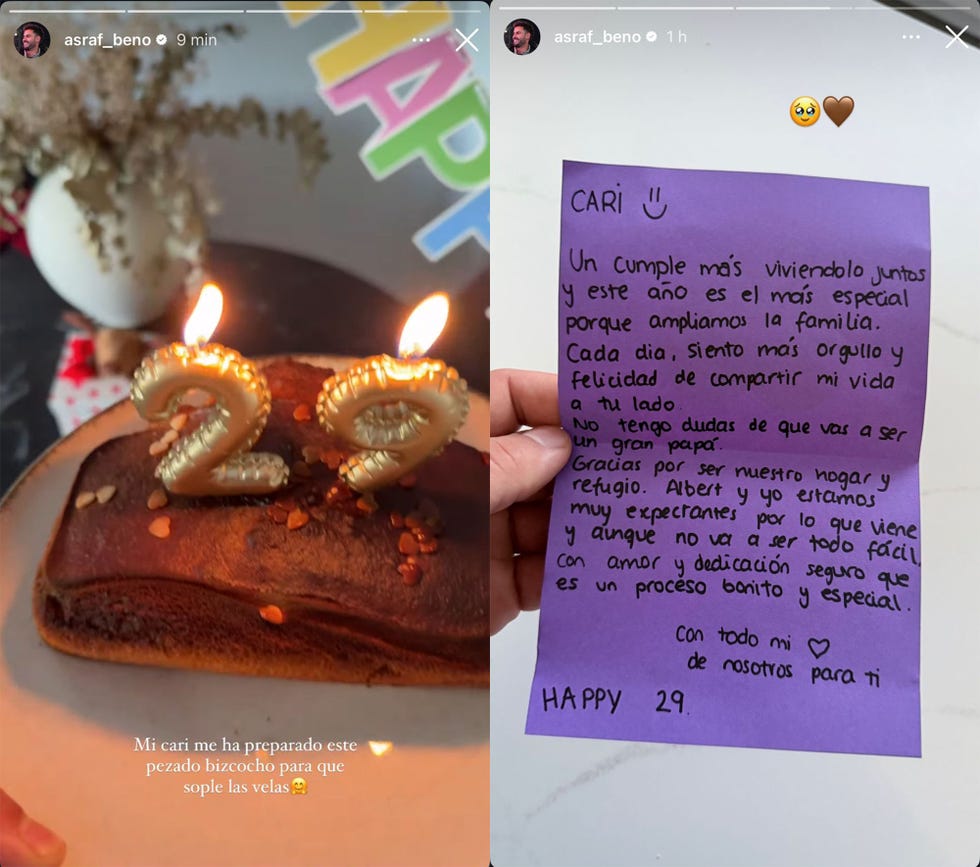 la tarta y la carta que isa pantoja le hizo a su marido por su cumple