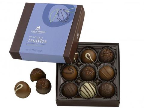 open box of chocolates from lake champlain chocolates