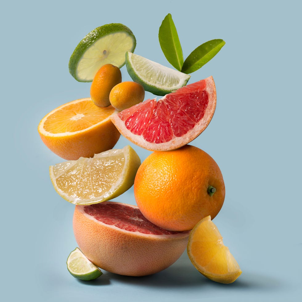 assorted citrus fruits stack still life