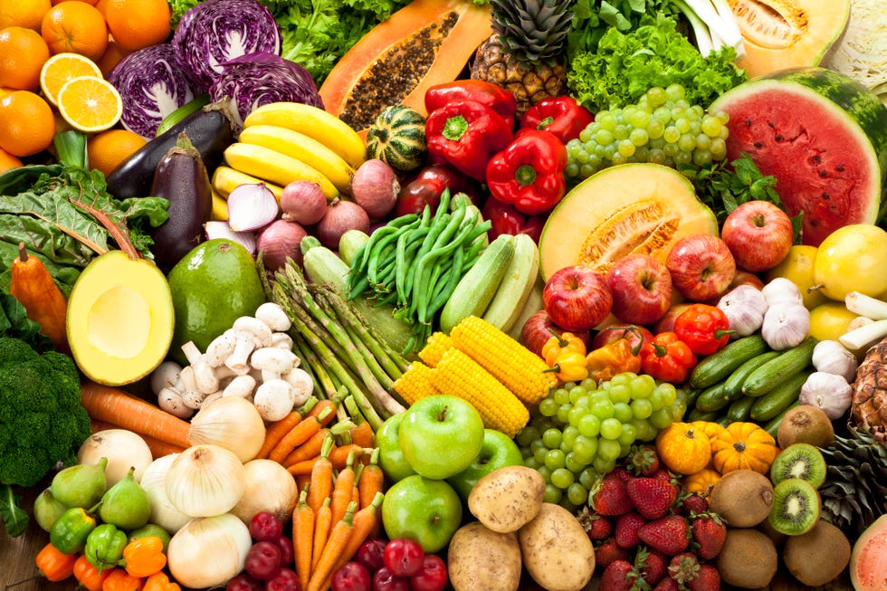 Calorías en bicicleta: frutas y verduras