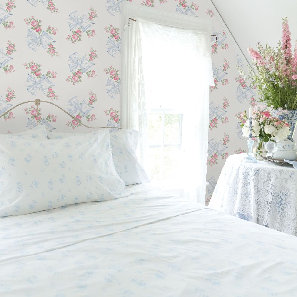 loveshackfancy's new wallpaper and bedding collection