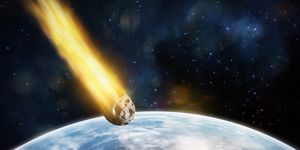 asteroid entering blues planet atmosphere