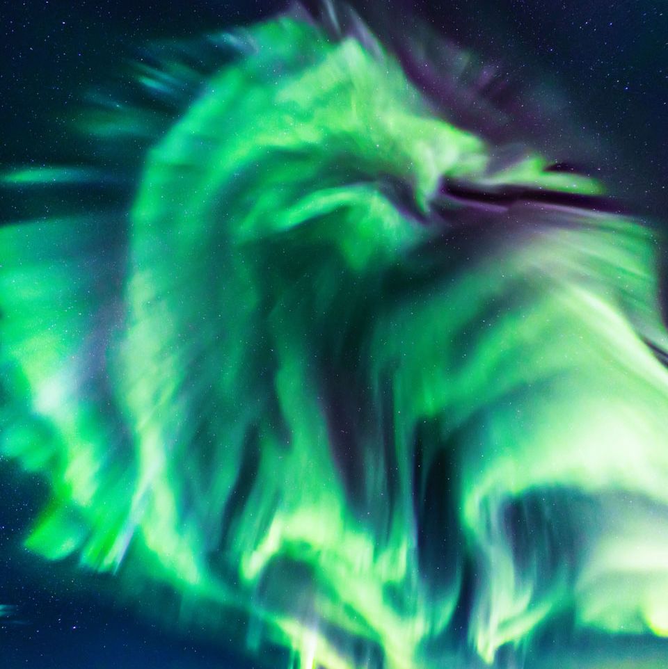 Nasa release image of dragon over sky in Iceland