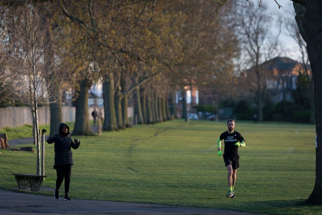 Coronavirus Social Distancing Exercise In London