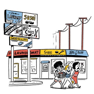 california mini malls, illustration california mini malls, illustration