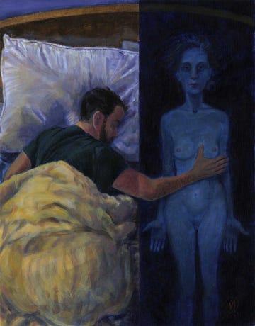 he dreams about the bunny ranch illustration