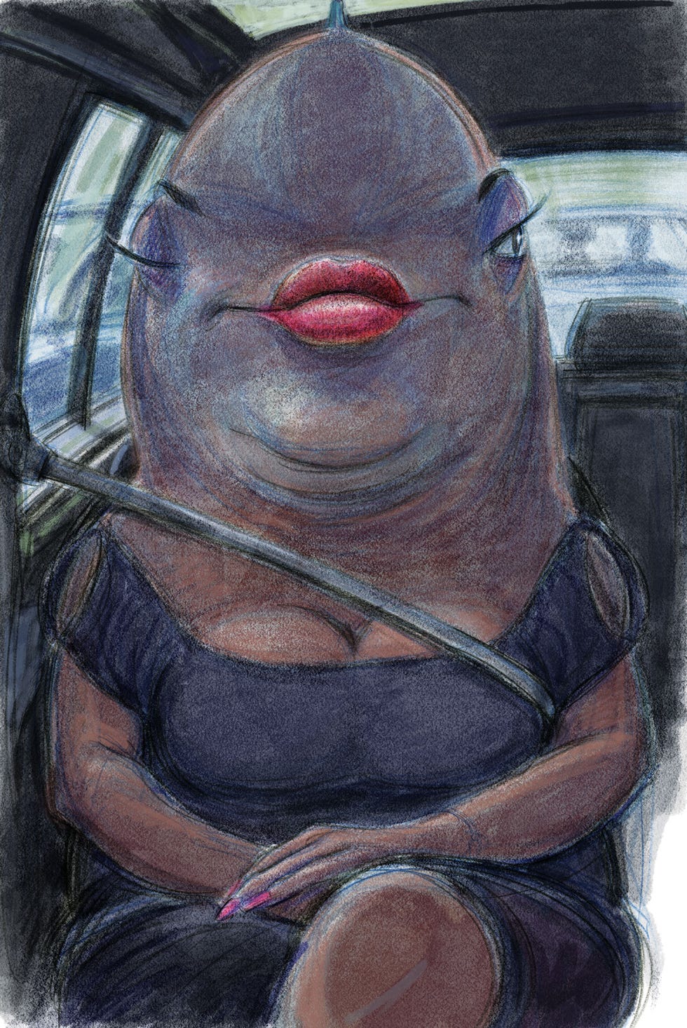 breakdown in the right lane, illustration