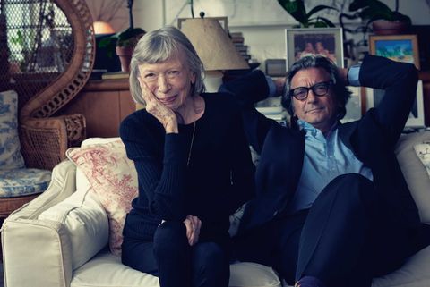 didion with her nephew, the actor and filmmaker griffin dunne, in her new york apartment, october 2017