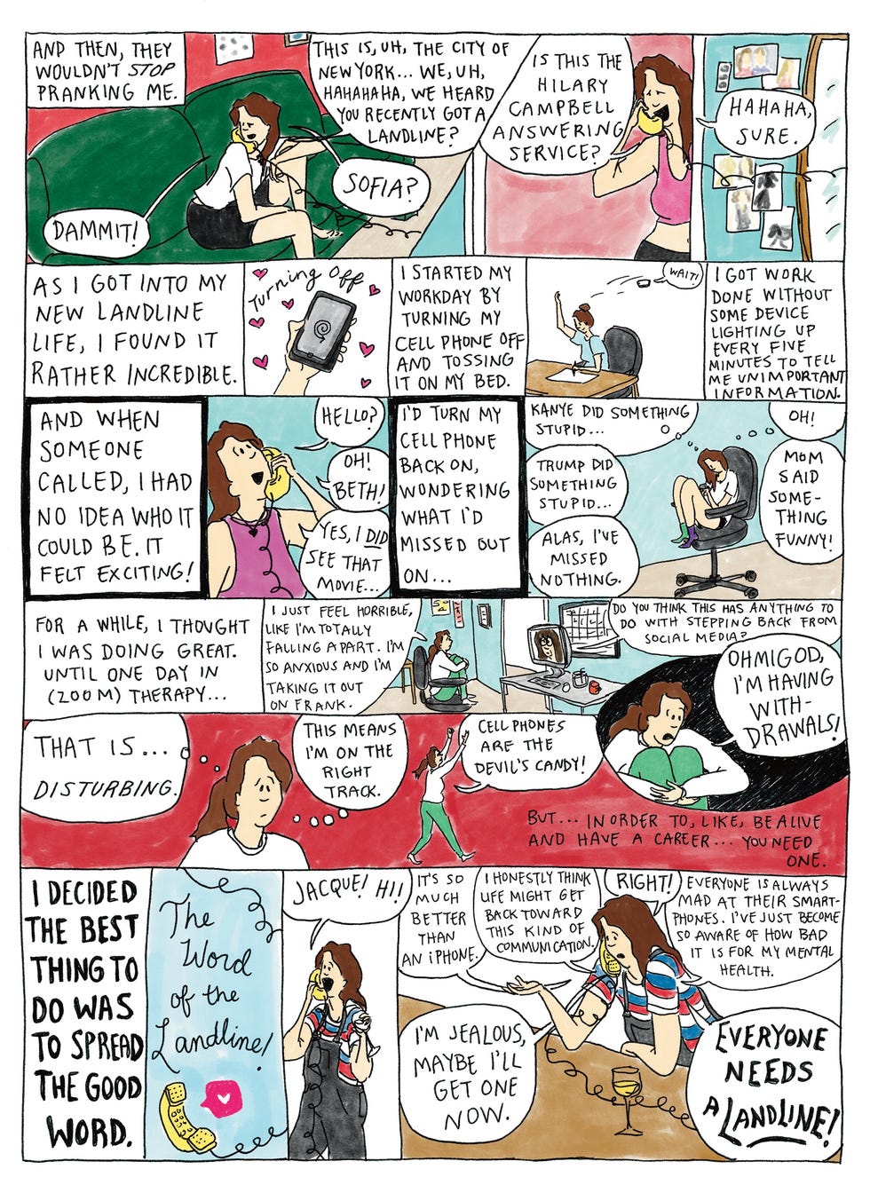 hilary fitzgerald campbell, cartoon, landline