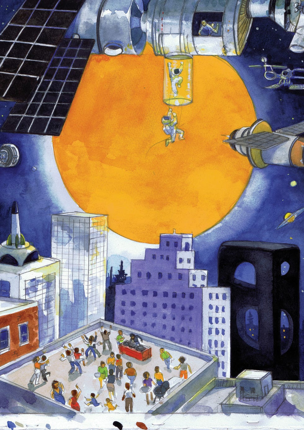 space, humanity illustrations