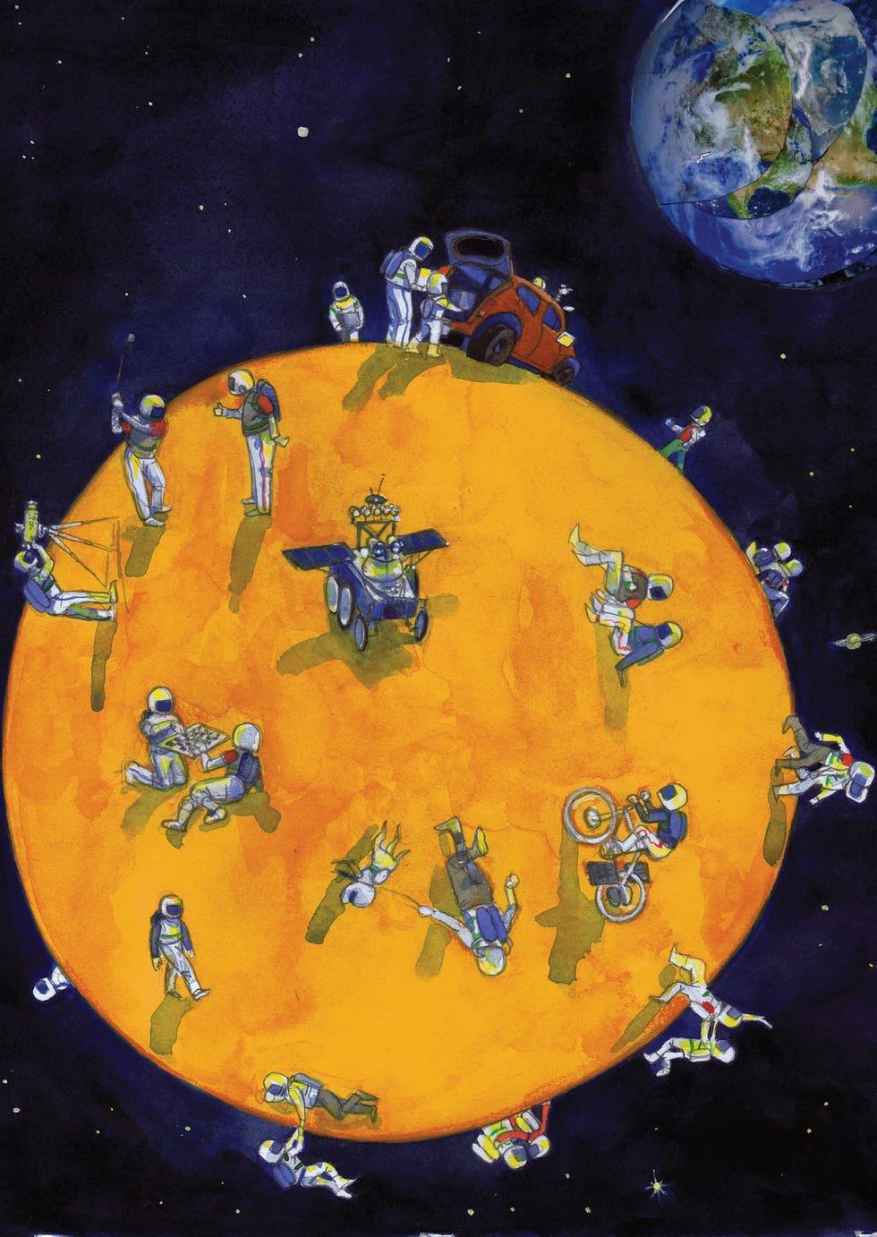 space, humanity illustrations