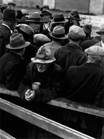 dorothea lange 1932 photograph white angel breadline, san francisco reveals the desperation of those lois jordan helped
