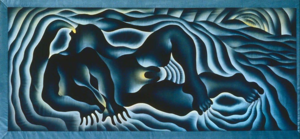 earth birth, from the series birth project, 1983, by judy chicago