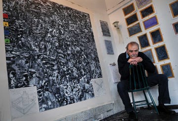 william t wiley at his studio in woodacre, california, in 2010