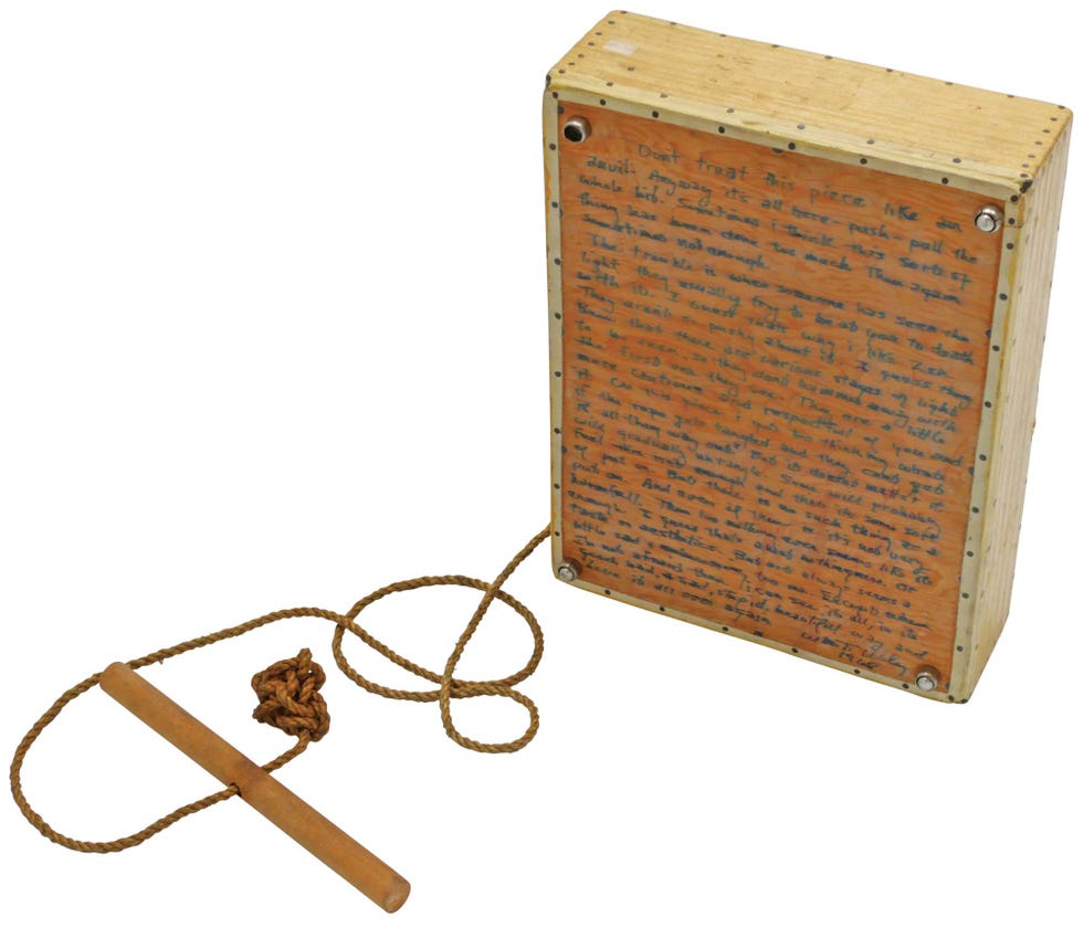 wizdumb, 1968, a self portrait of the artist as a hollow wooden box, william t wiley