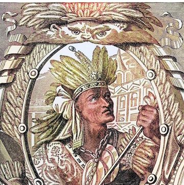 old engraved illustration of atahualpa