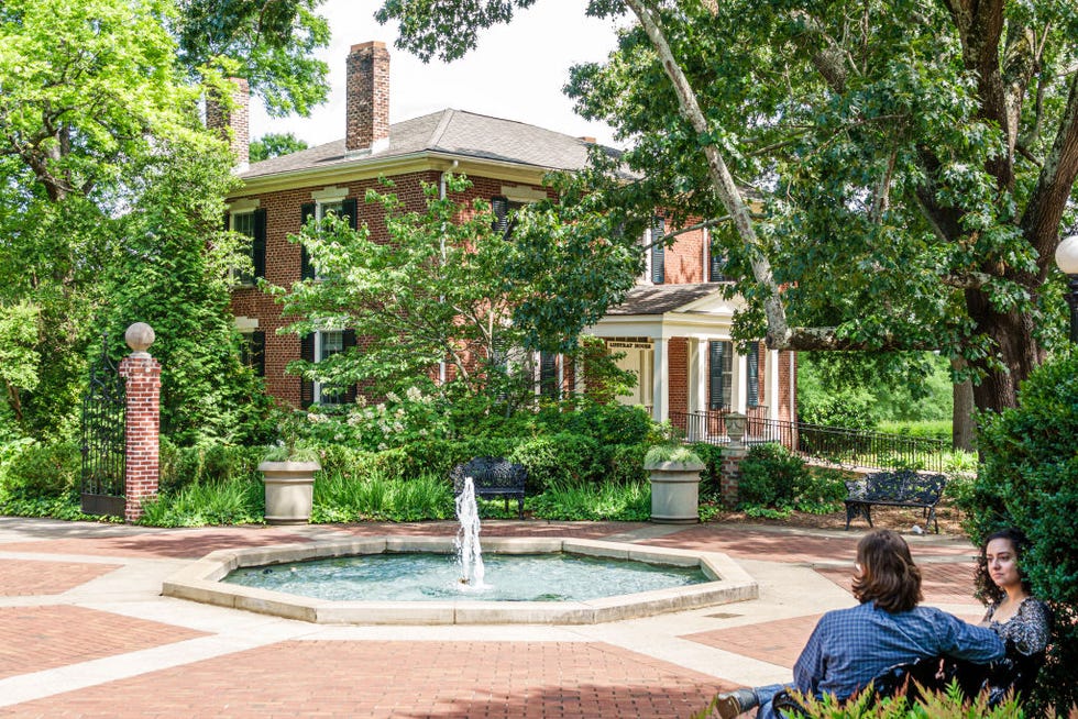 athens, georgia, university of georgia school campus, north campus quad, lustrat house, office of legal affairs, fountain