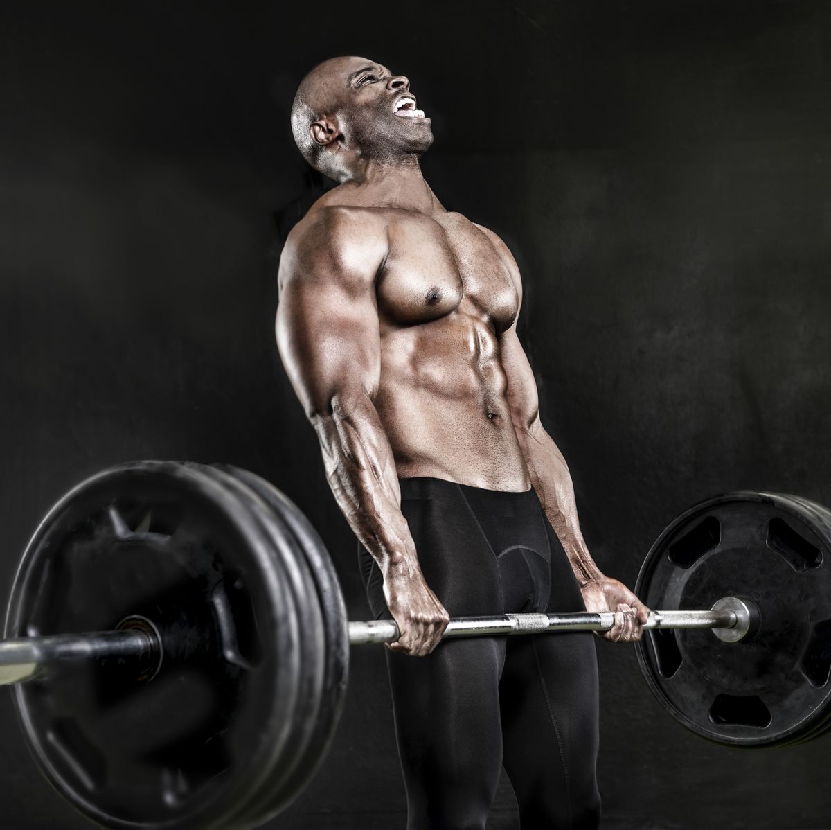 Athlete lifting heavy weights