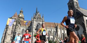 athletes run past saint elizabeth's cath
