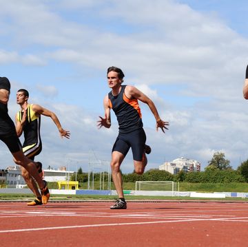 athletes sprinting