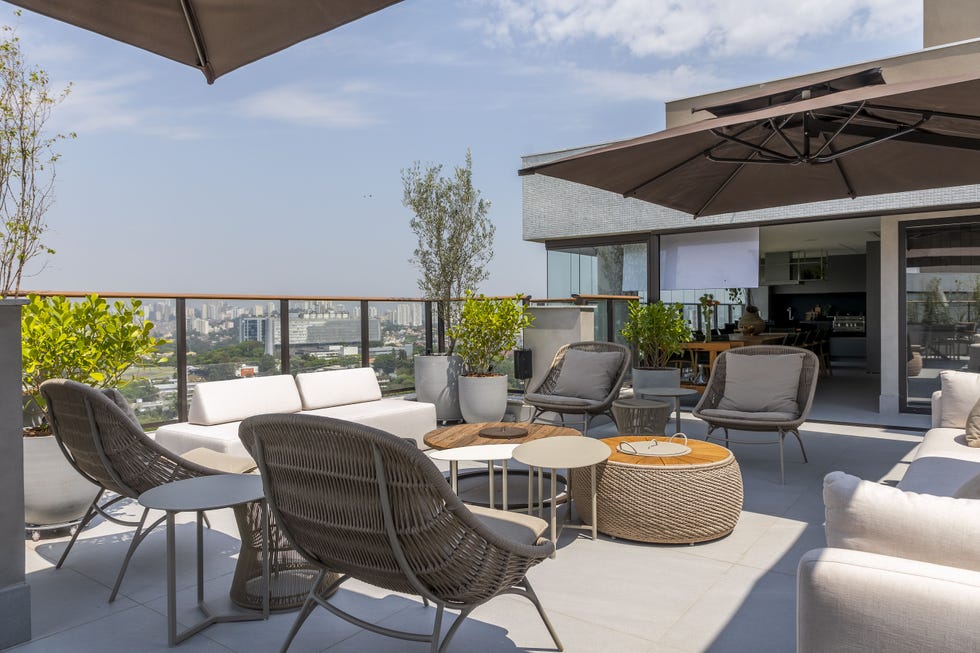 terraza con muebles modernos