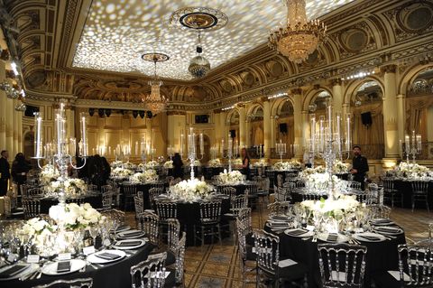 Wedding banquet, Function hall, Decoration, Ballroom, Chiavari chair, Chair, Building, Interior design, Banquet, Room, 