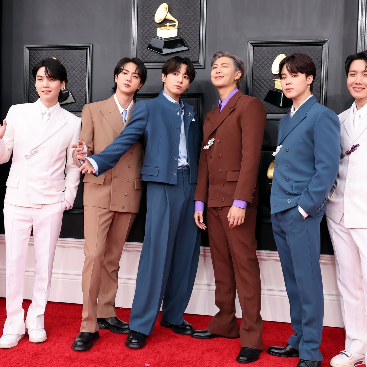 BTS Wears Custom Korean Tuxedos on the Grammys Red Carpet