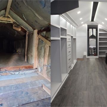 the attic's transformation into a closet