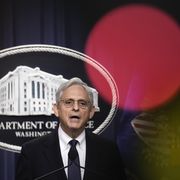 us attorney general garland delivers a statement at department of justice
