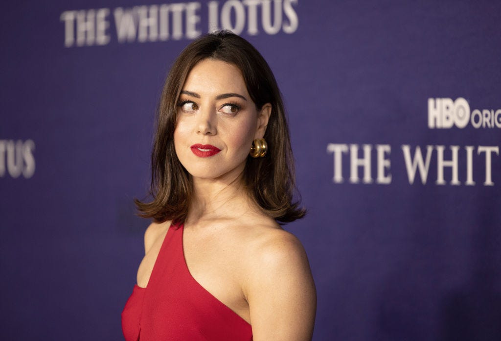 Aubrey Plaza Wore a Plunging Dress on the Red Carpet