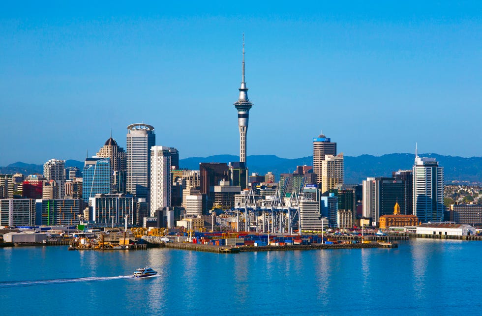 Vista del puerto de la ciudad de Auckland.