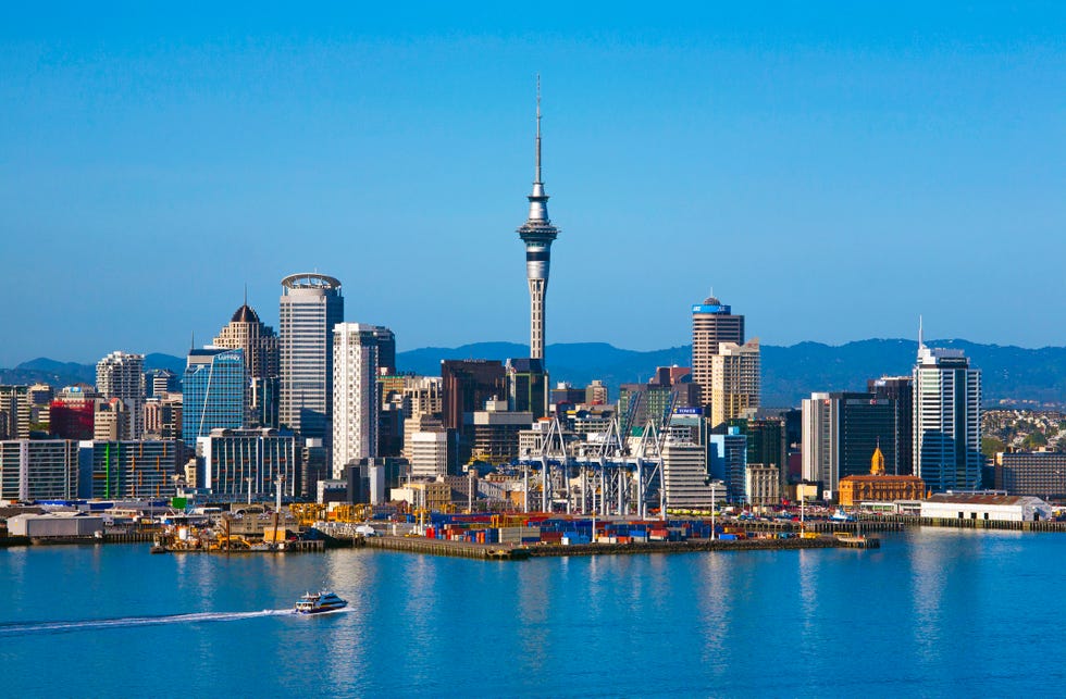 auckland skyline with sky tower