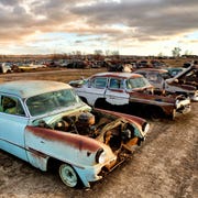 Big Auction in a Little Town many but not mostly mopars at moore's auto salvage