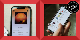 dune audio book playing in audio app, audible top chart list on iphone, prime day deal