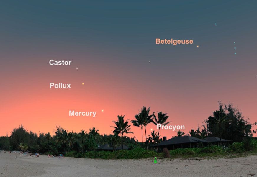Op 9 augustus zal Mercurius laag boven de oostelijke horizon te zien zijn en zal de kleine planeet het best zijn te bewonderen in het hele jaar