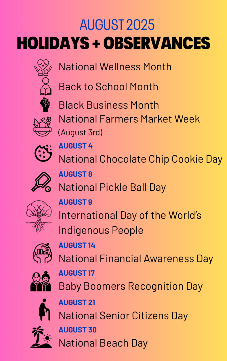 august holidays 2025