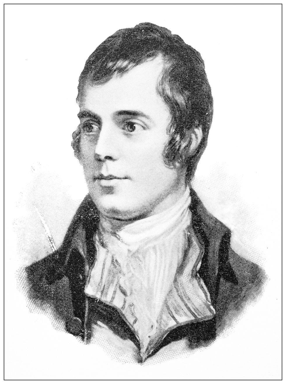 robert burns, scottish bard, author of auld lang syne song, portrait