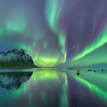 strong geomagnetic aurora borealis northern lights in iceland