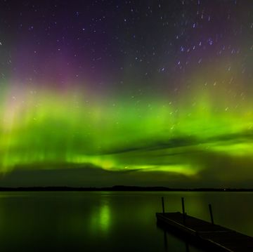 northern lights over burntside lake