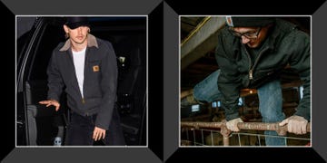 austin butler in black carhartt jacket