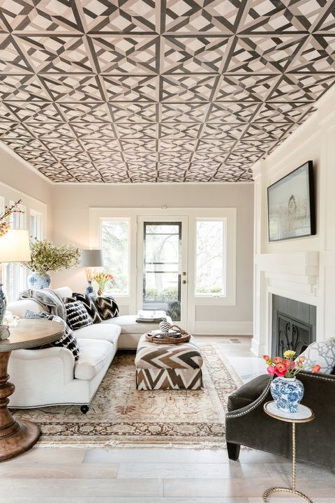 sunroom ideas with bold black and white geometric patterns