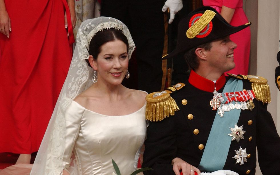 crown prince frederik of denmark and australian born lawyer mary donaldson are wed at the vor frue kirke cathedral in central copenhagen